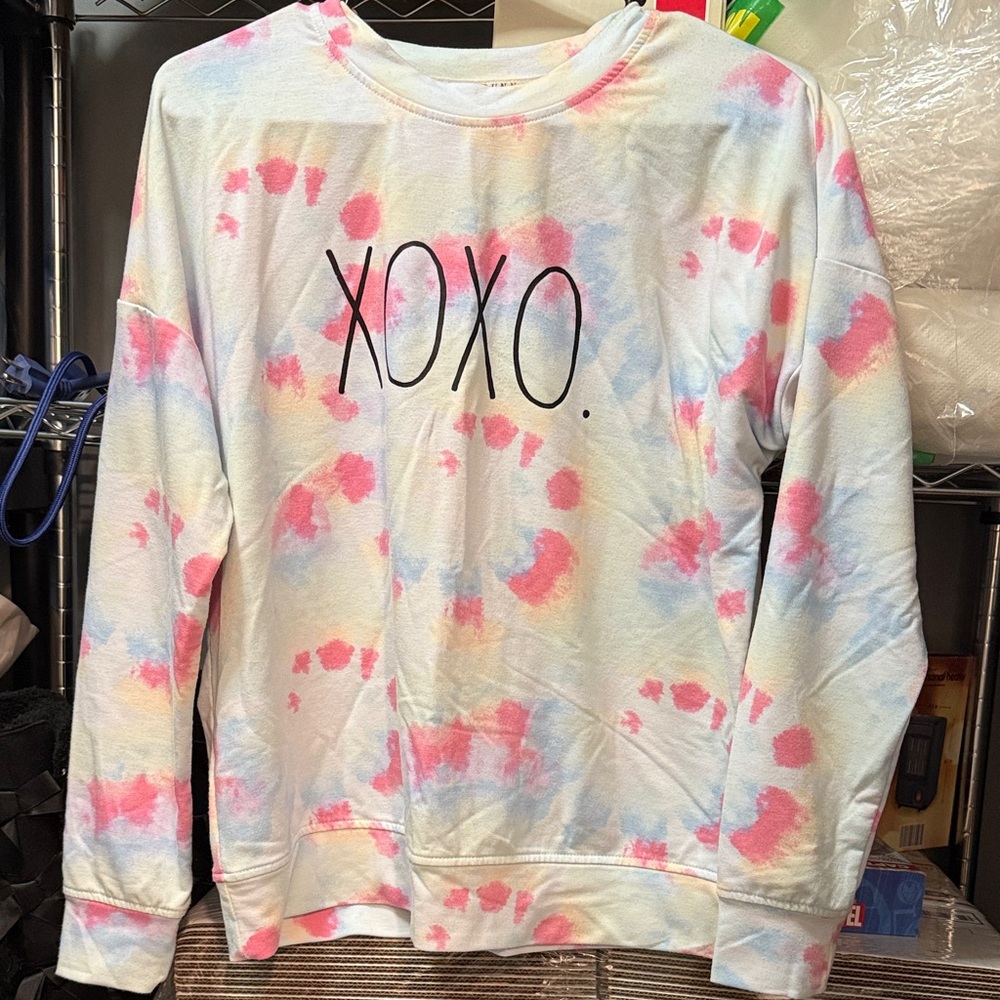 Rae Dunn Tie-Dye XOXO Sweatshirt